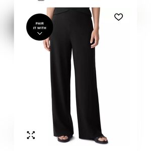 Eileen Fisher Black Wide Leg Pants Washable Crepe Great CONDITION